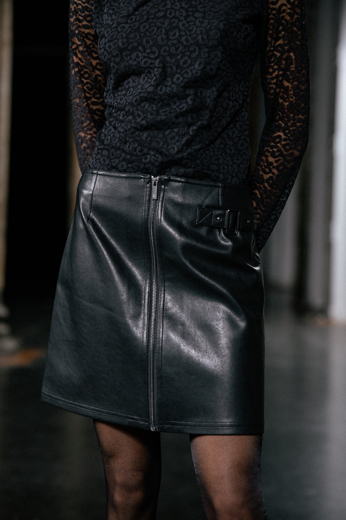 

Jupe en simili cuir Femme Zelou Biker black | Freeman T. Porter