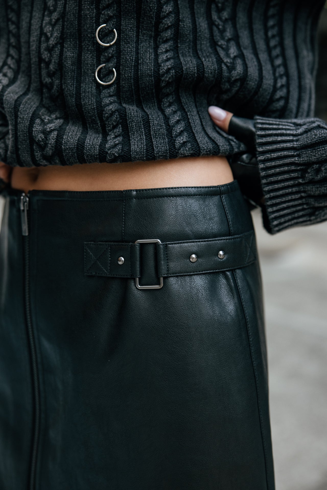 

Falda de piel sintética Mujer Zelou Biker black | Freeman T. Porter