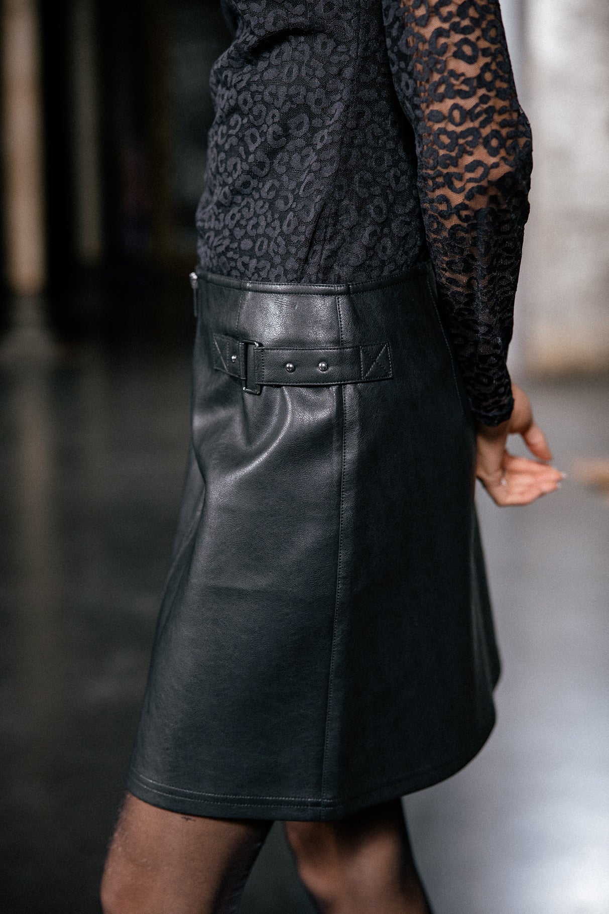 

Jupe en simili cuir Femme Zelou Biker black | Freeman T. Porter