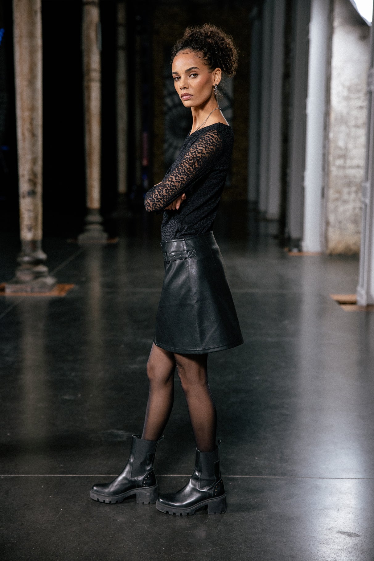 

Jupe en simili cuir Femme Zelou Biker black | Freeman T. Porter