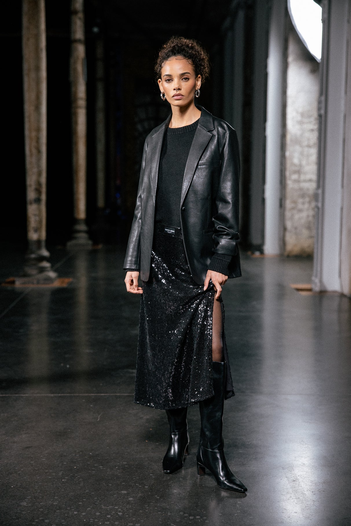 

Jupe à sequins Femme Jiny Glittery black | Freeman T. Porter