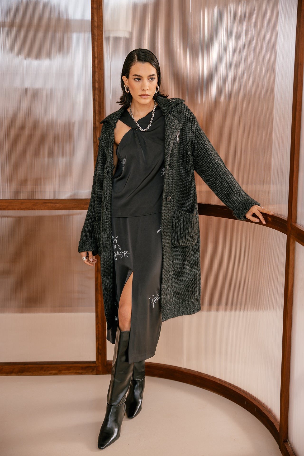 

Jupe en satin Femme Jossina Symbol black | Freeman T. Porter