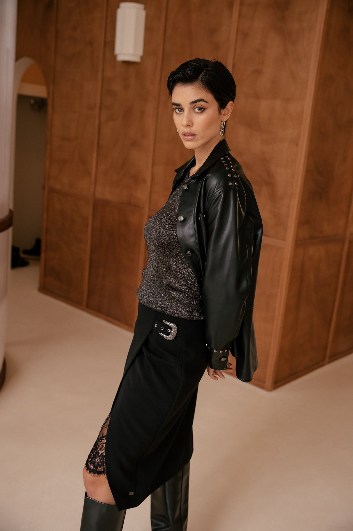 

Jupe portefeuille Femme Jastiana Lace black | Freeman T. Porter