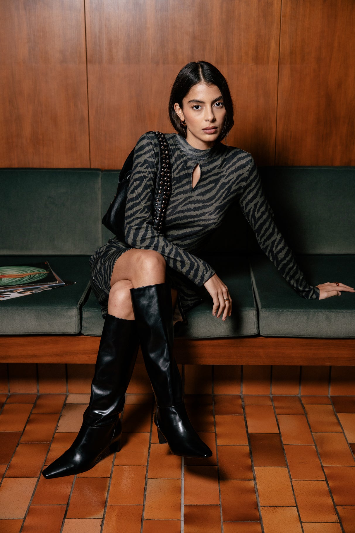 

Robe T-shirt imprimée Femme Titi Zebra Shades khaki print | Freeman T. Porter