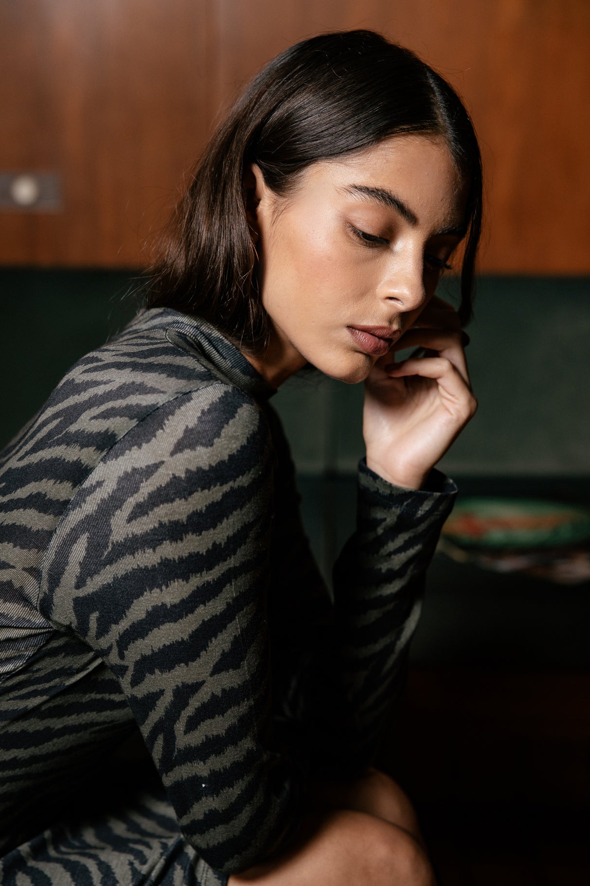 

Robe T-shirt imprimée Femme Titi Zebra Shades khaki print | Freeman T. Porter