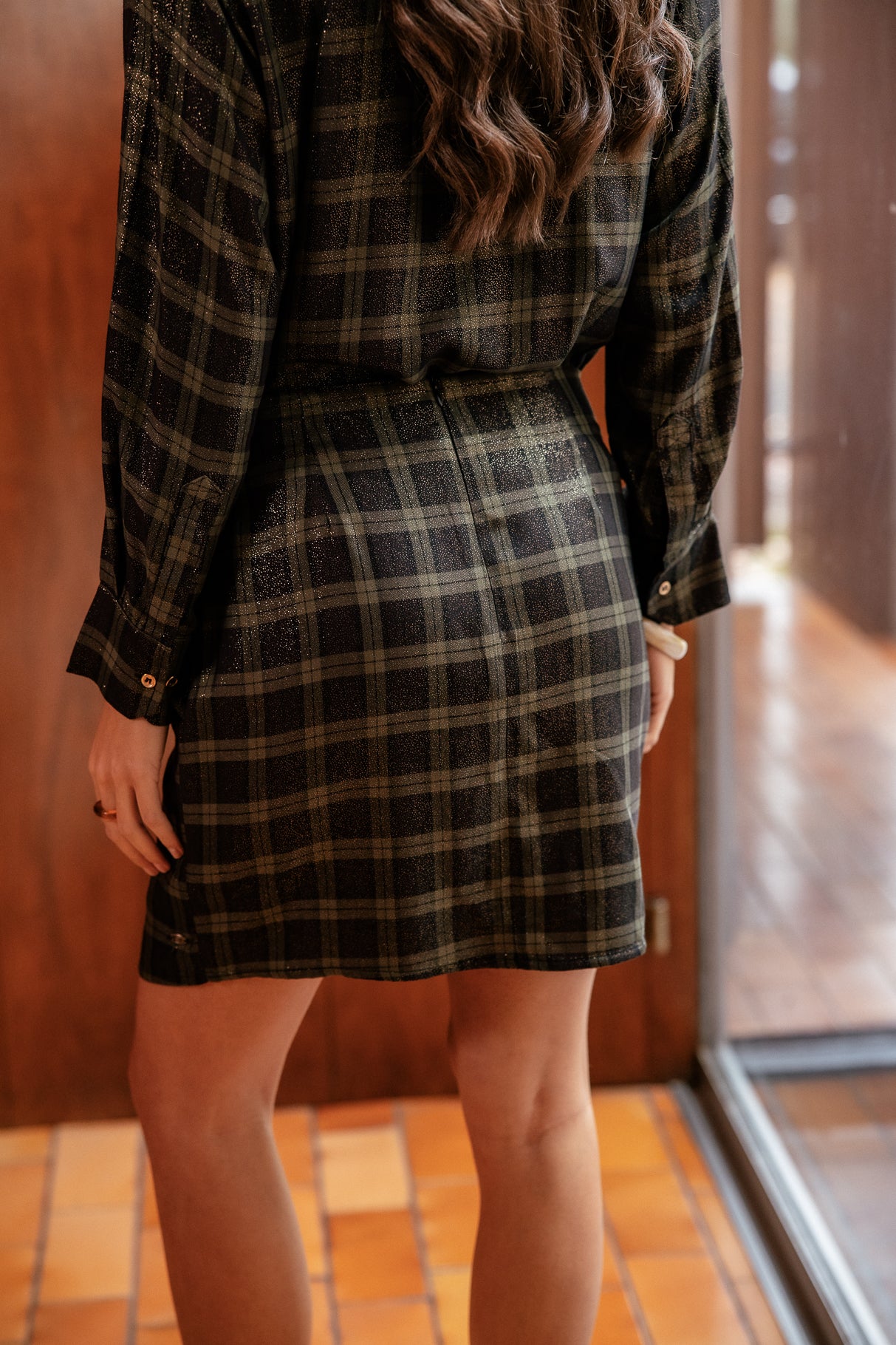 
              

Jupe à carreaux et lurex Femme Janny Glow khaki | Freeman T. Porter
            