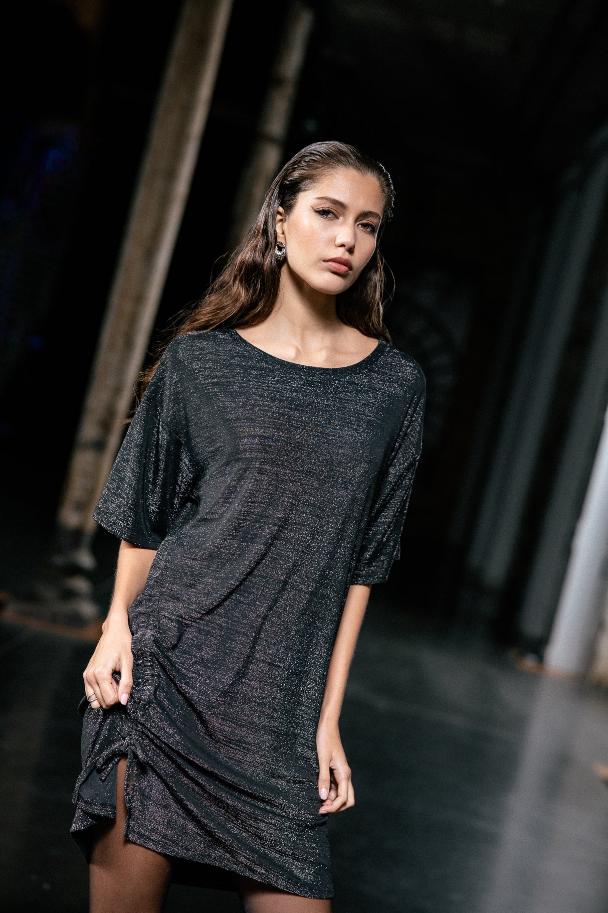   
            

Lurex T-Shirt Dress Women Robina Shiny silver black | Freeman T. Porter
          