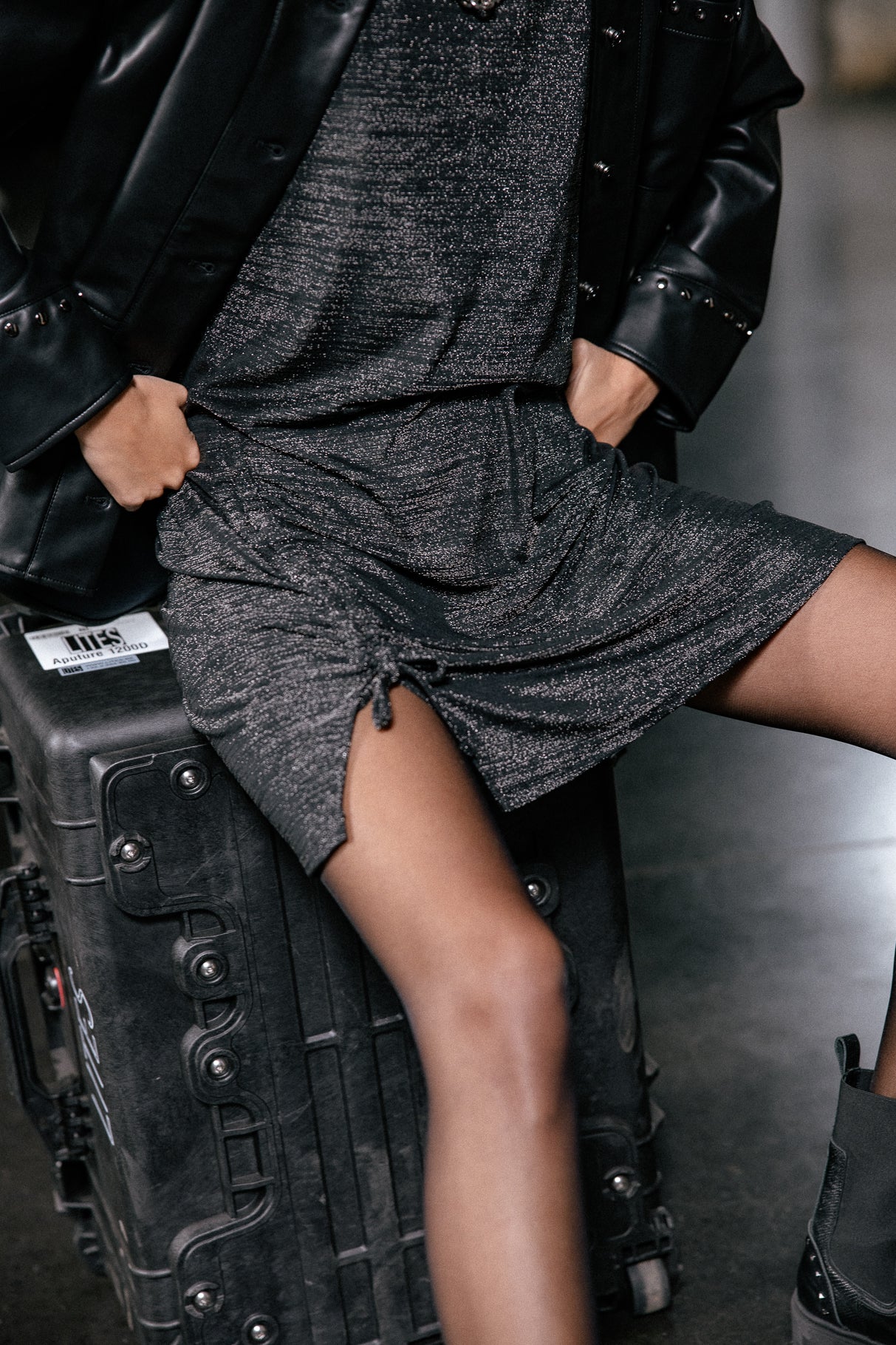 

Robe T-Shirt lurex Femme Robina Shiny silver black | Freeman T. Porter