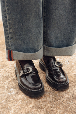 

Mocassim de pele Mulher Cari black ochre | Freeman T. Porter