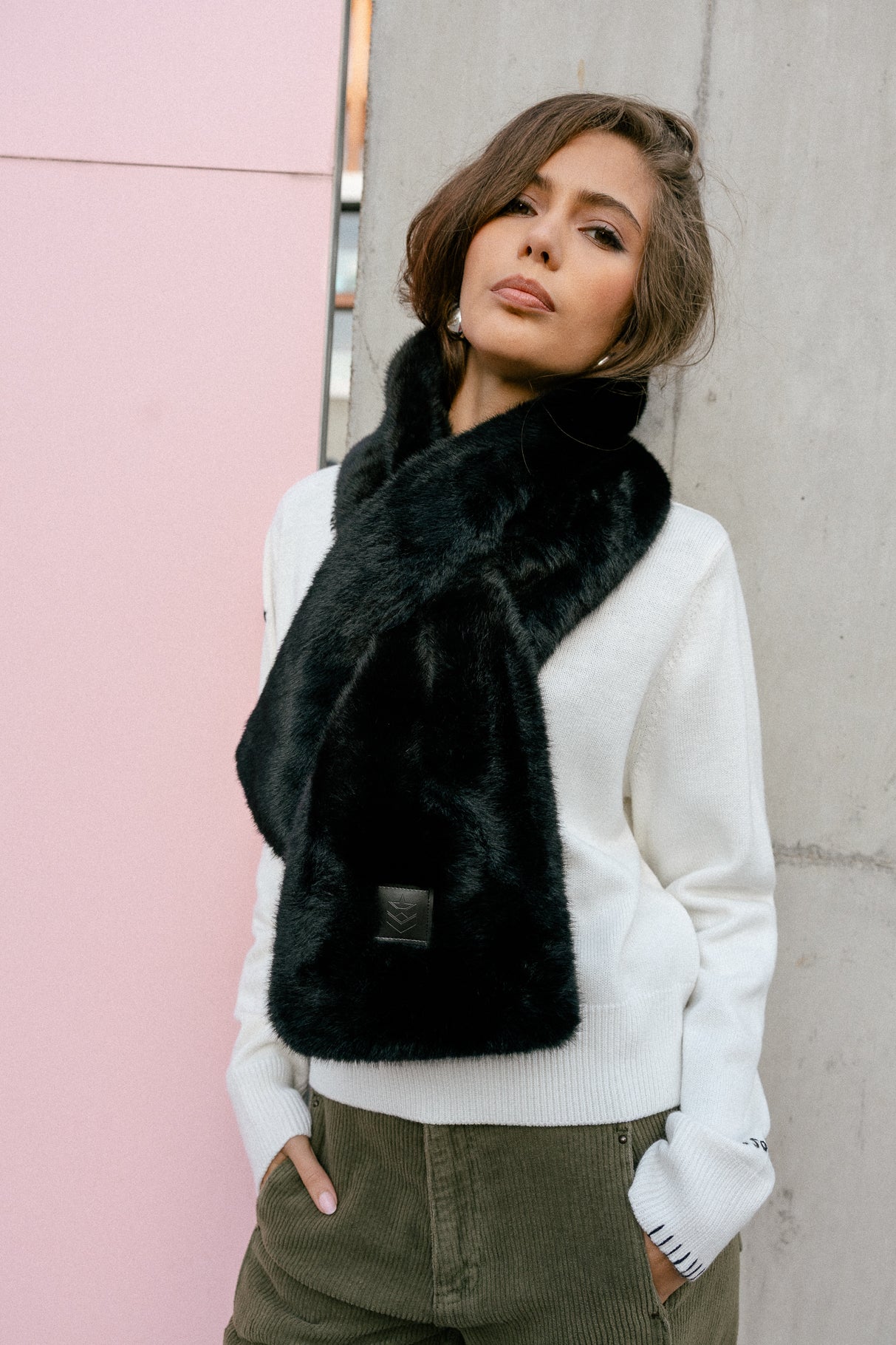 

Scarf  Women Livie Plain Fur black | Freeman T. Porter