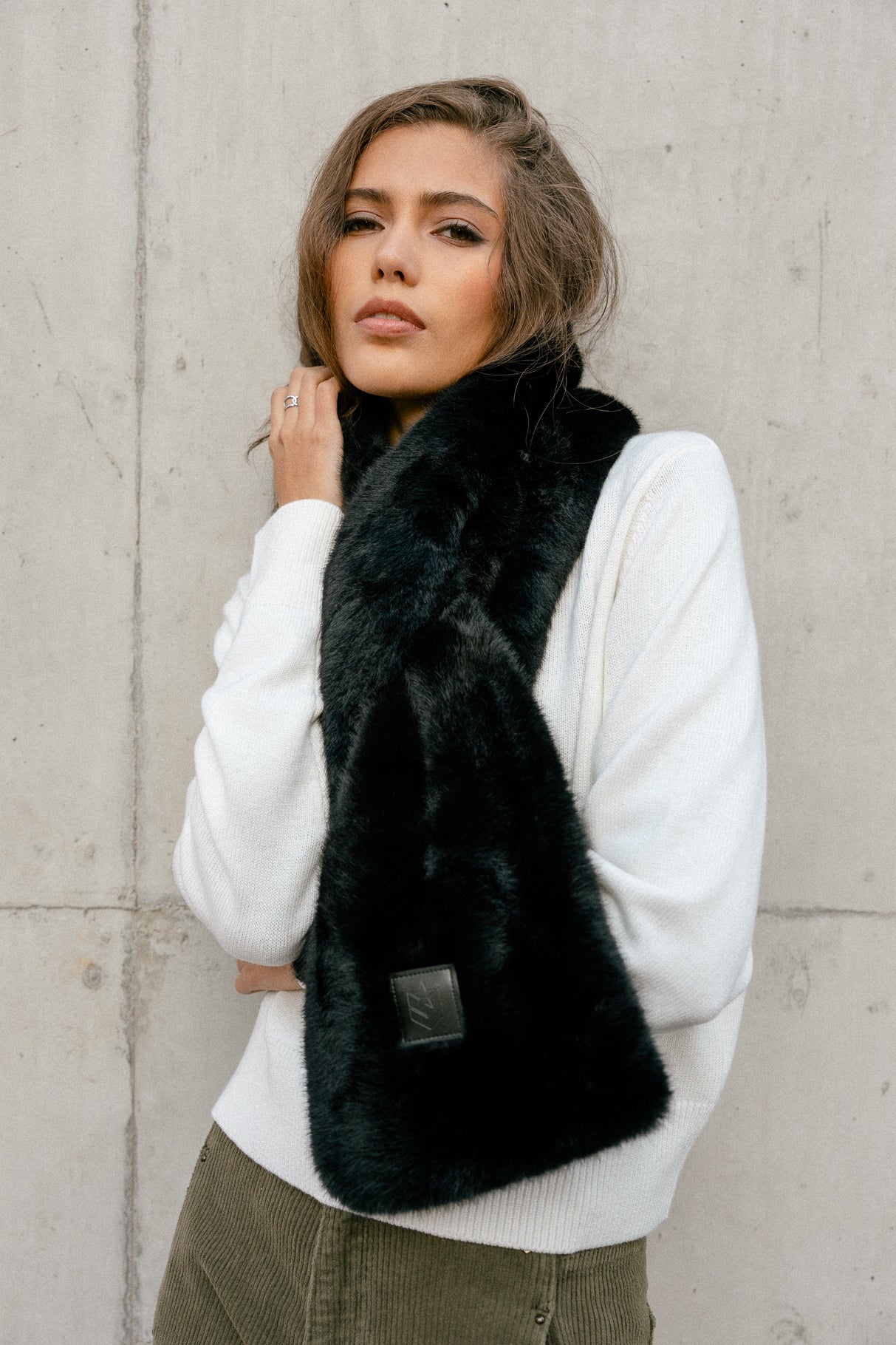 

Scarf  Women Livie Plain Fur black | Freeman T. Porter