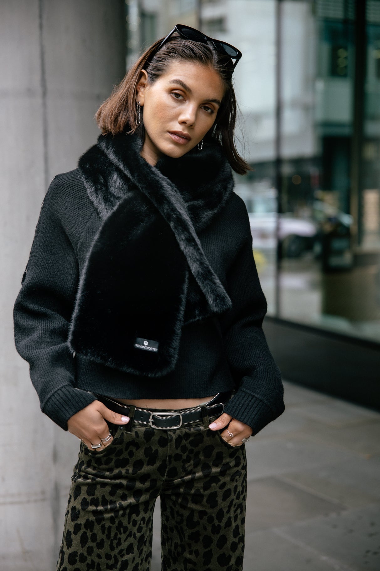 

Écharpe  Femme Livie Plain Fur black | Freeman T. Porter