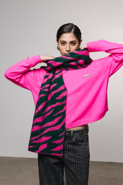 

Jacquard-Schal Damen Pario Zebra pink / green | Freeman T. Porter