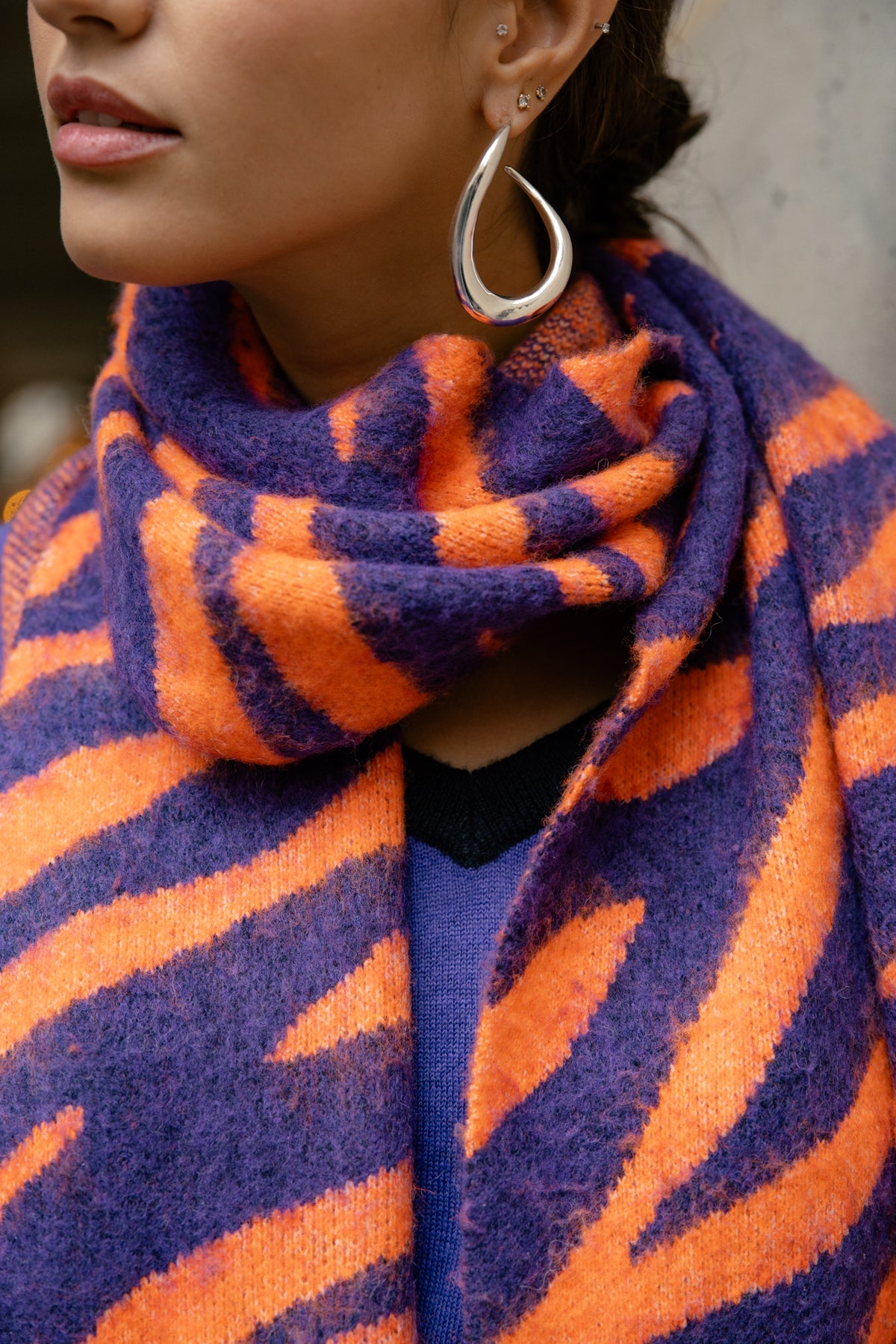 
              

Écharpe jacquard Femme Pario Zebra orange / purple | Freeman T. Porter
            