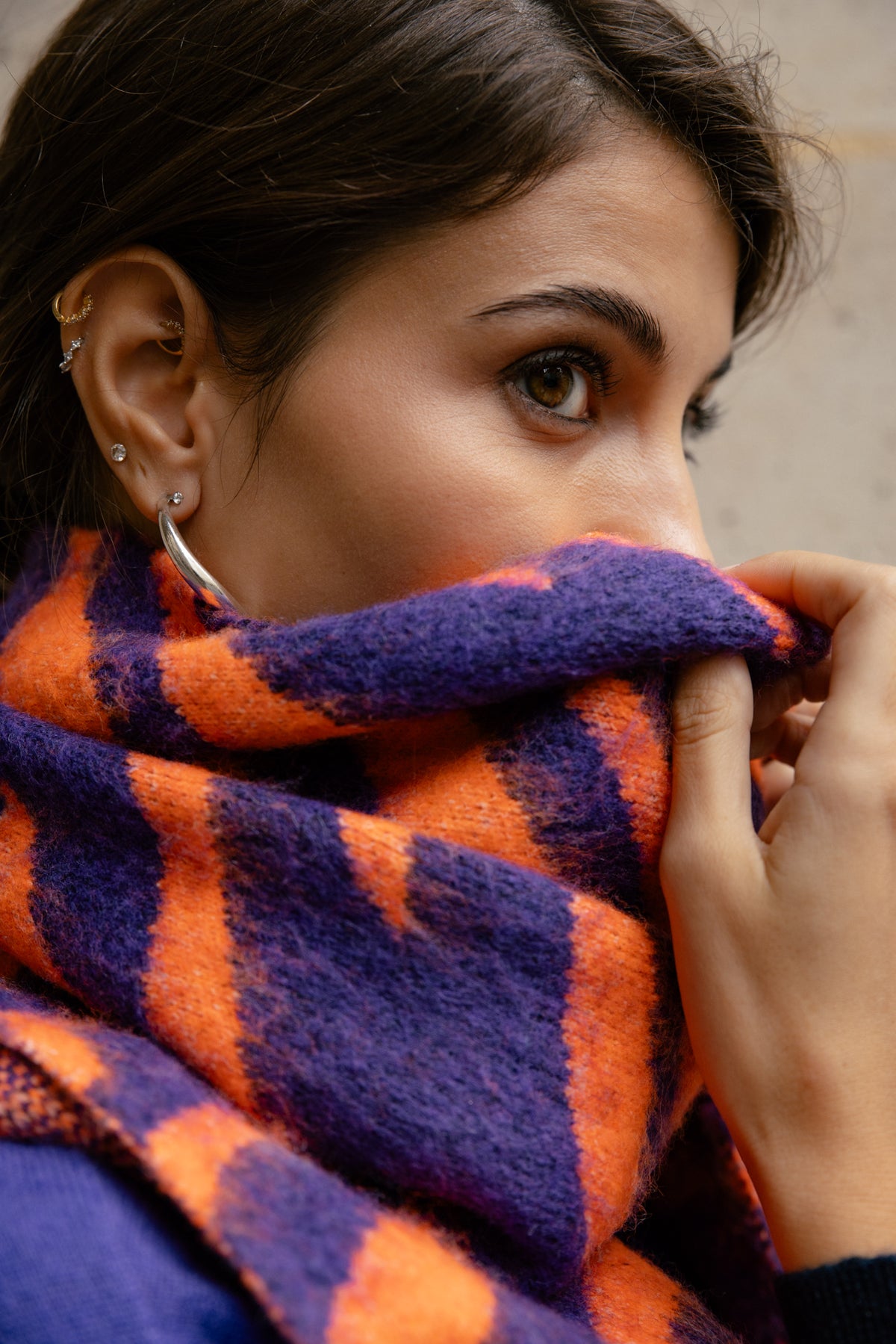 

Jacquard sjaal Dames Pario Zebra orange / purple | Freeman T. Porter