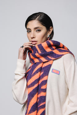 

Jacquard-Schal Damen Pario Zebra orange / purple | Freeman T. Porter