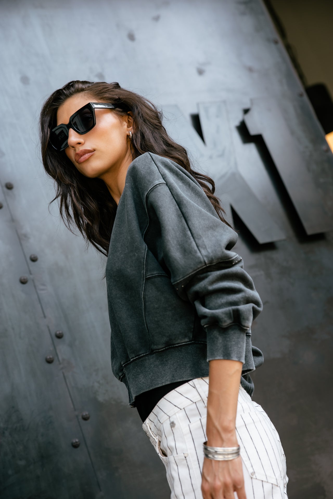 

Loose zip-up jacket Women Solome old black | Freeman T. Porter