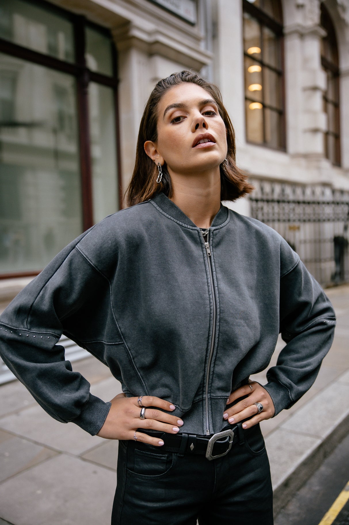

Veste ample zippée Femme Solome old black | Freeman T. Porter