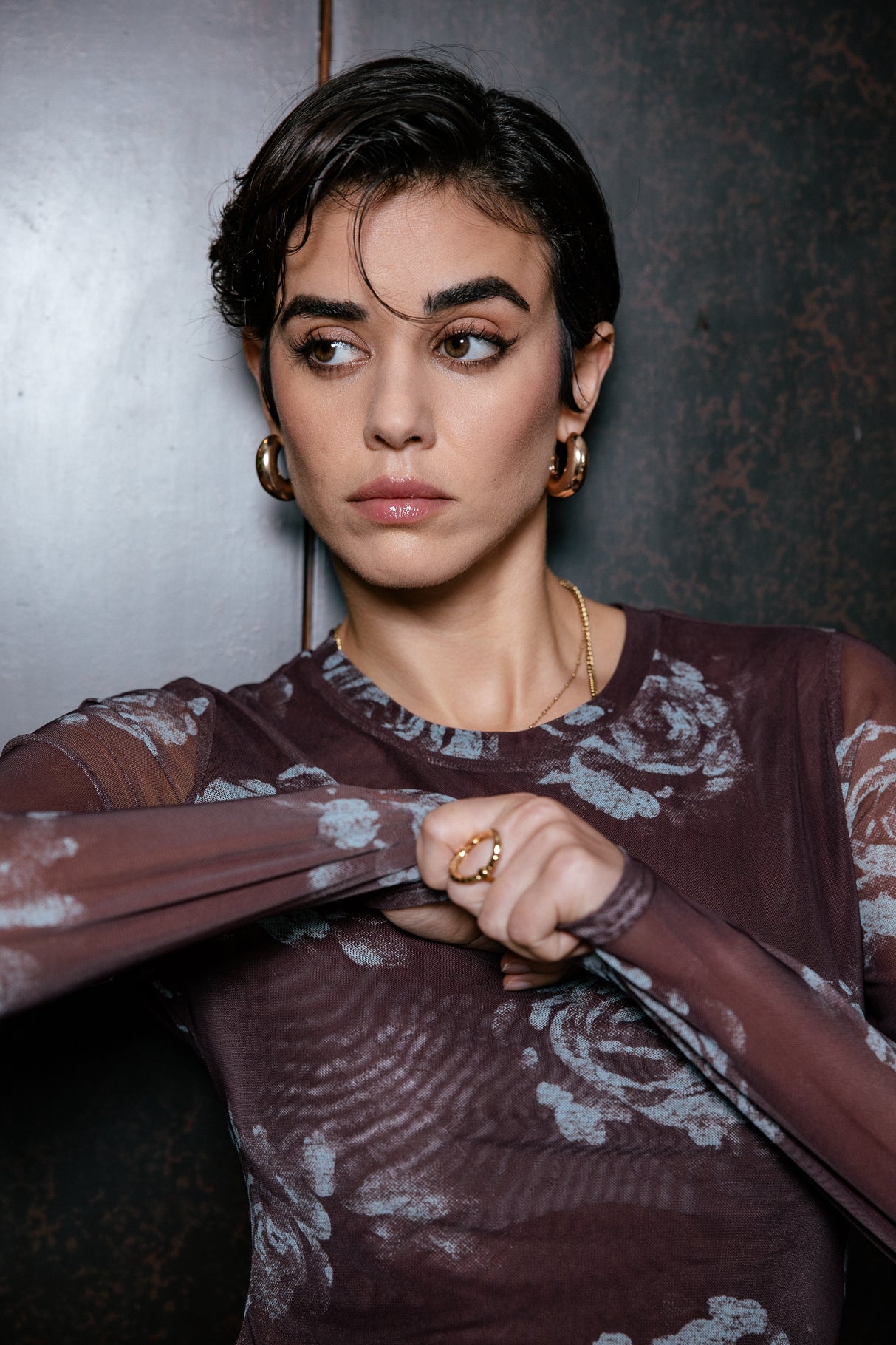 

T-shirt ajusté en mesh Femme Tera Floating Leaf original | Freeman T. Porter