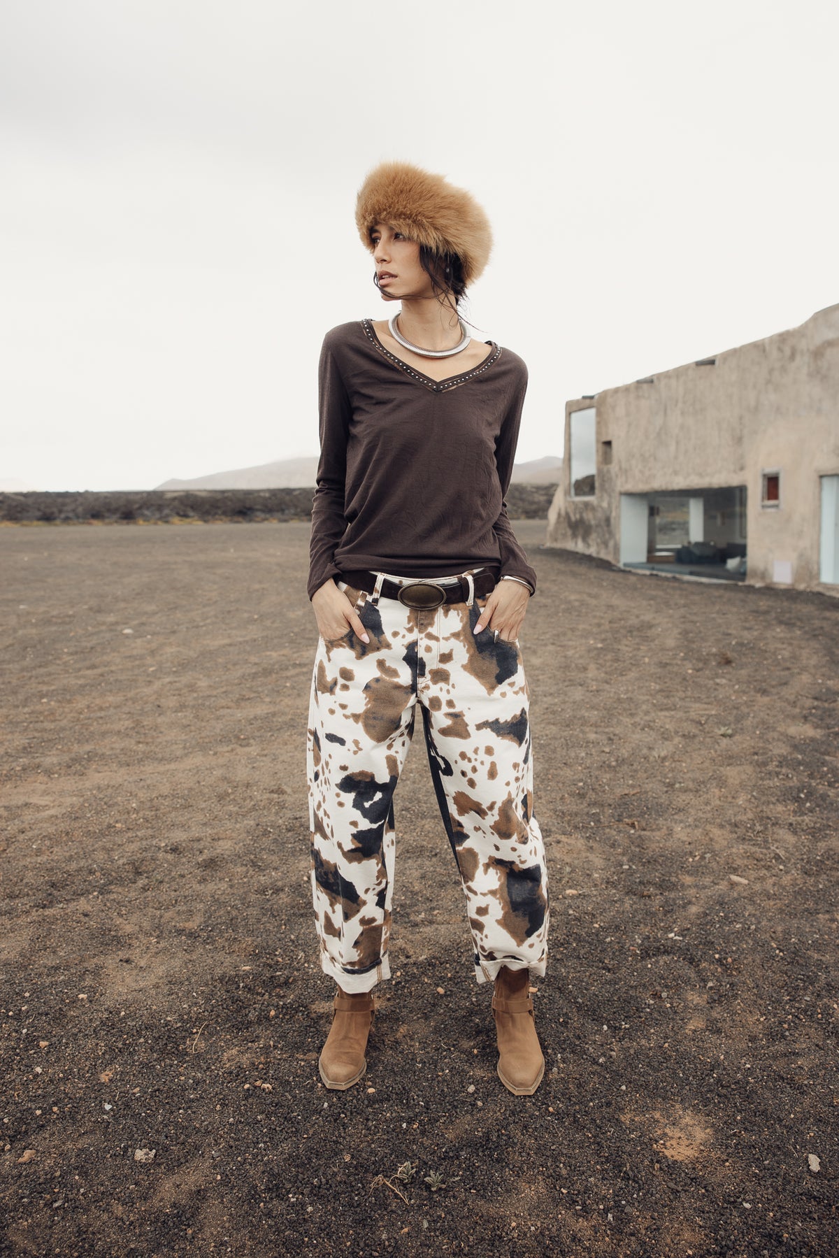 

T-Shirt mit Nieten Damen Torina Studs chocolate torte | Freeman T. Porter