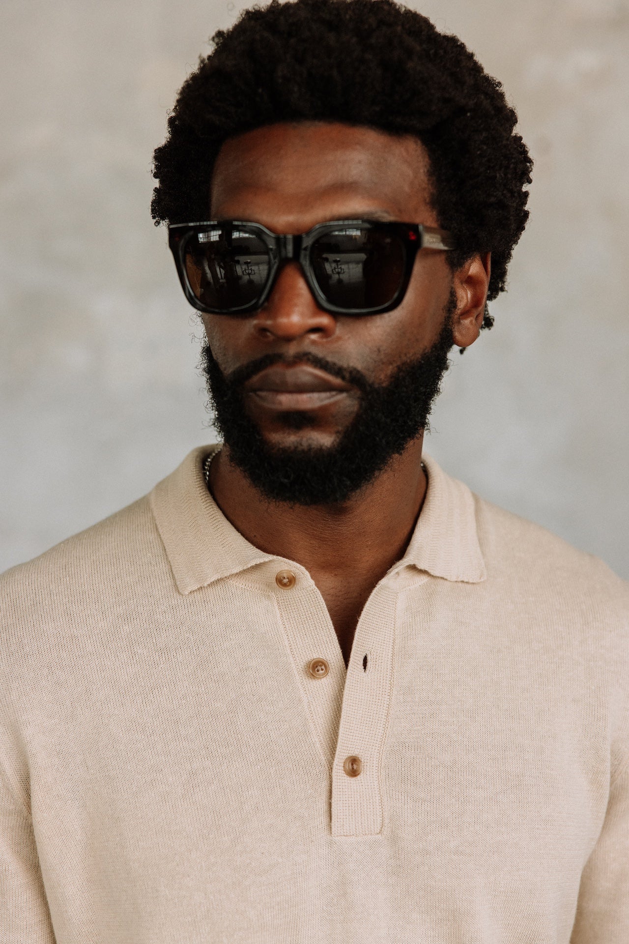 

Polo en maille Hombres Mathew Dendra beige melange | Freeman T. Porter
