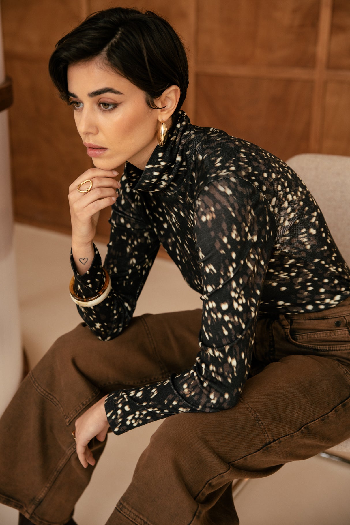 

T-Shirt ajusté imprimé  Femme Titya Wild Dots original | Freeman T. Porter