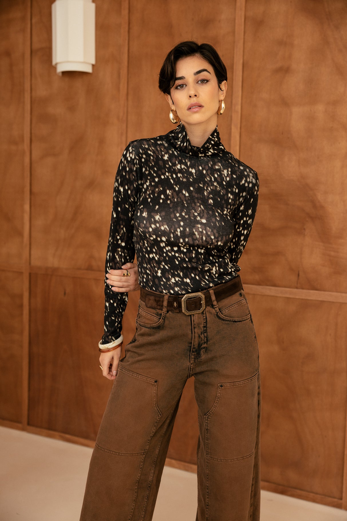 

T-Shirt ajusté imprimé  Femme Titya Wild Dots original | Freeman T. Porter