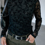 

Top en résille imprimée Mujer Thylane Flowers black | Freeman T. Porter