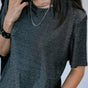 

T-shirt lurex Woman Tachina Shiny gun metal | Freeman T. Porter