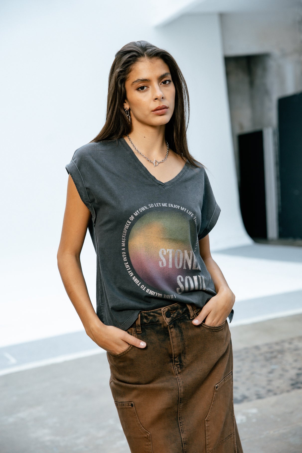 

T-shirt imprimé Frau Thomsen Stoned Soul old black | Freeman T. Porter