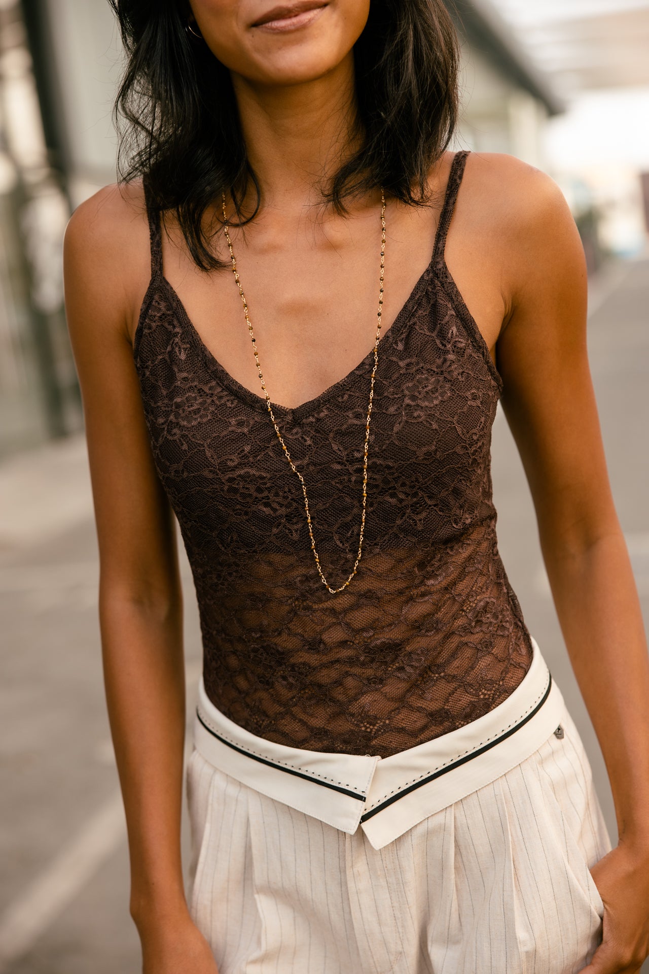 

Lace top  Women Dizzi Flower brown | Freeman T. Porter