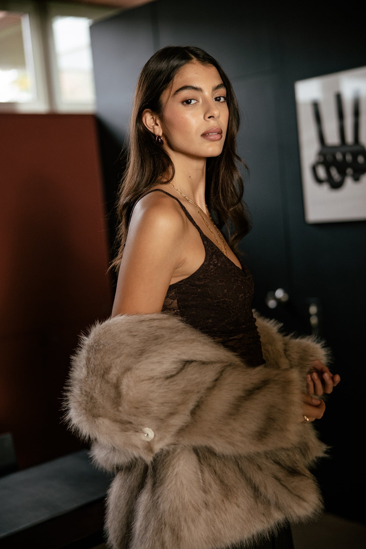 

Top en dentelle  Femme Dizzi Flower brown | Freeman T. Porter