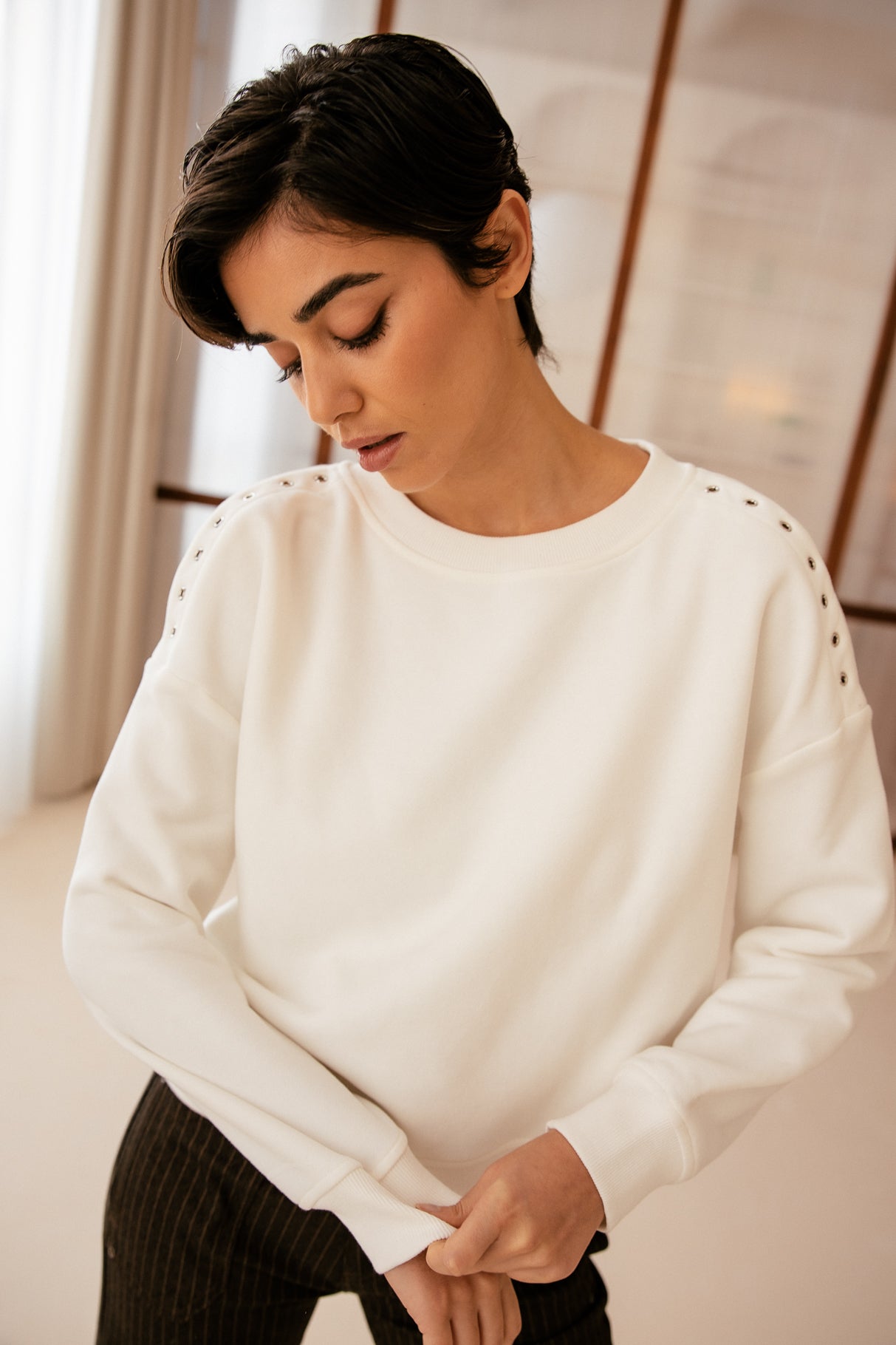 

Sweat à oeillets Femme Shawn ecru | Freeman T. Porter