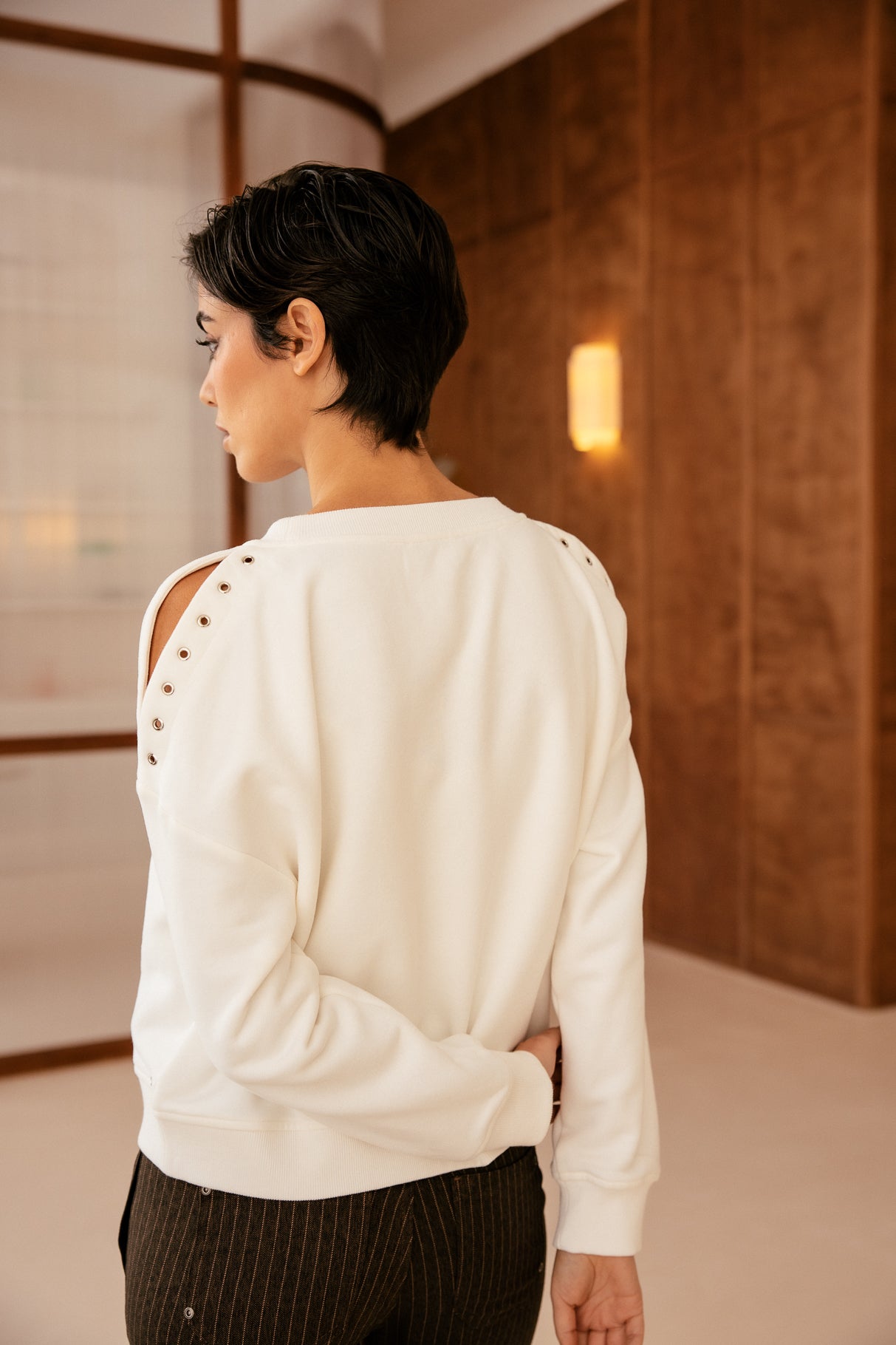 

Sweat à oeillets Femme Shawn ecru | Freeman T. Porter