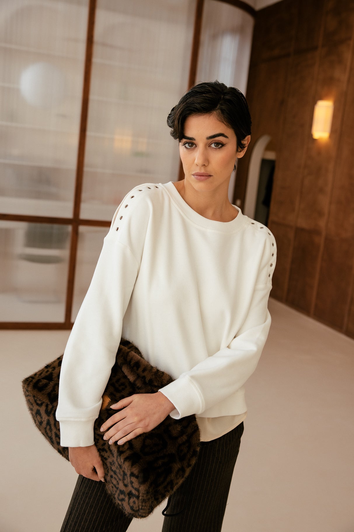 

Sweat à oeillets Femme Shawn ecru | Freeman T. Porter