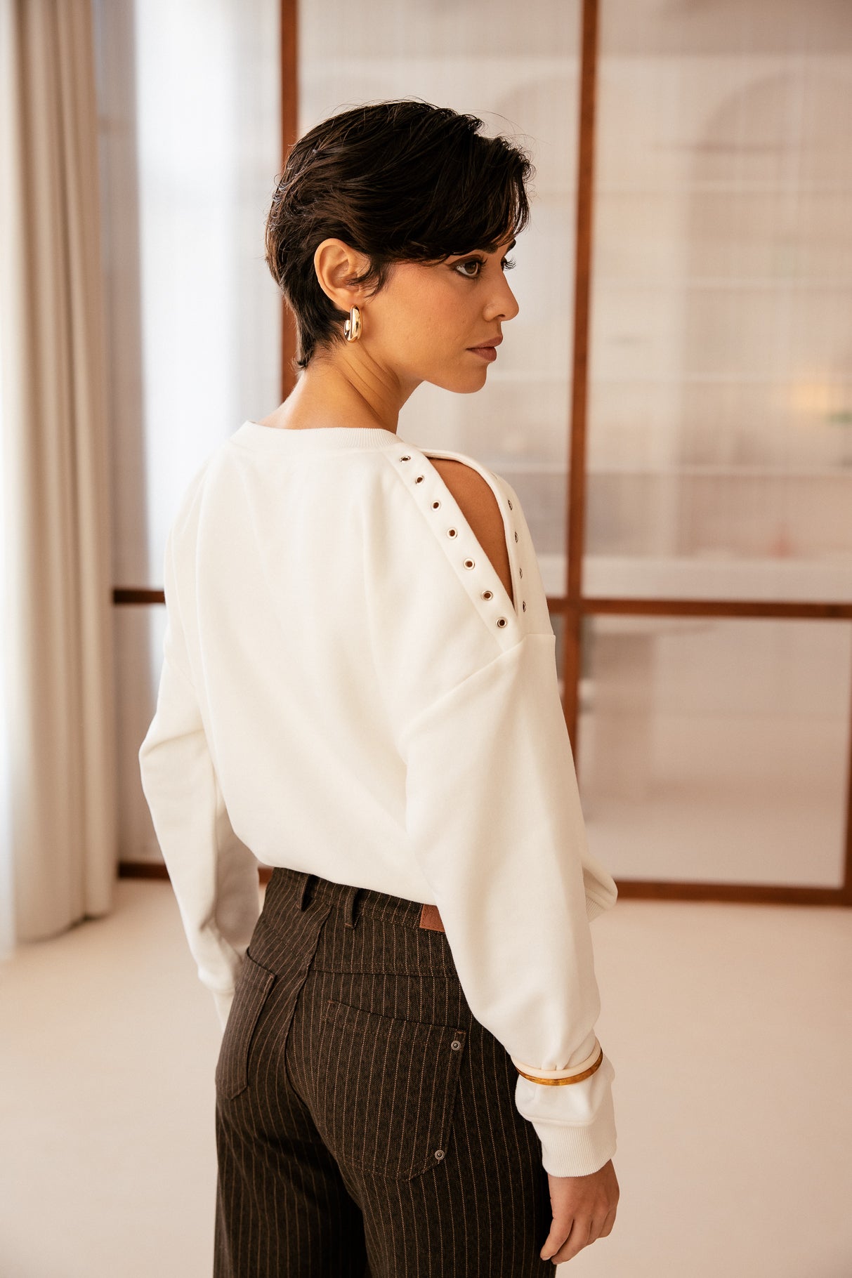 

Sweat à oeillets Femme Shawn ecru | Freeman T. Porter