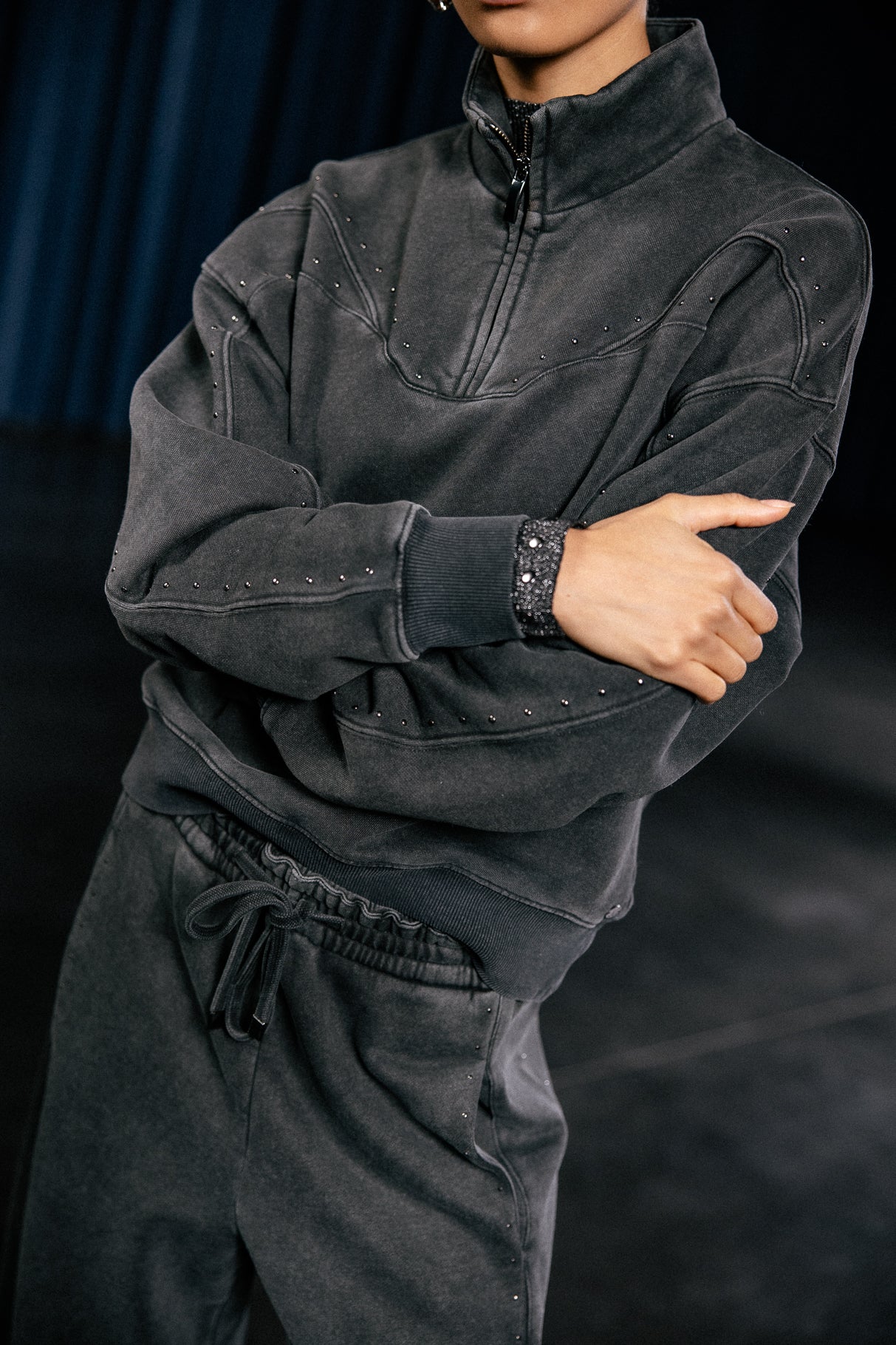 

Studded sweatshirt Women Sol Studs grey | Freeman T. Porter