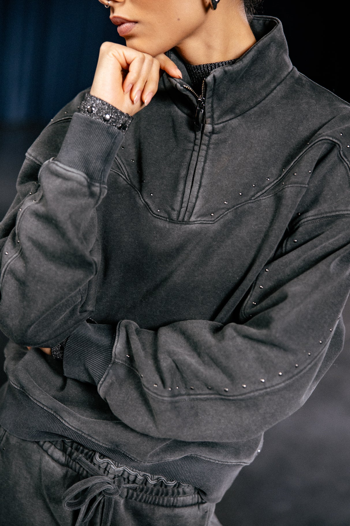 

Studded sweatshirt Women Sol Studs grey | Freeman T. Porter