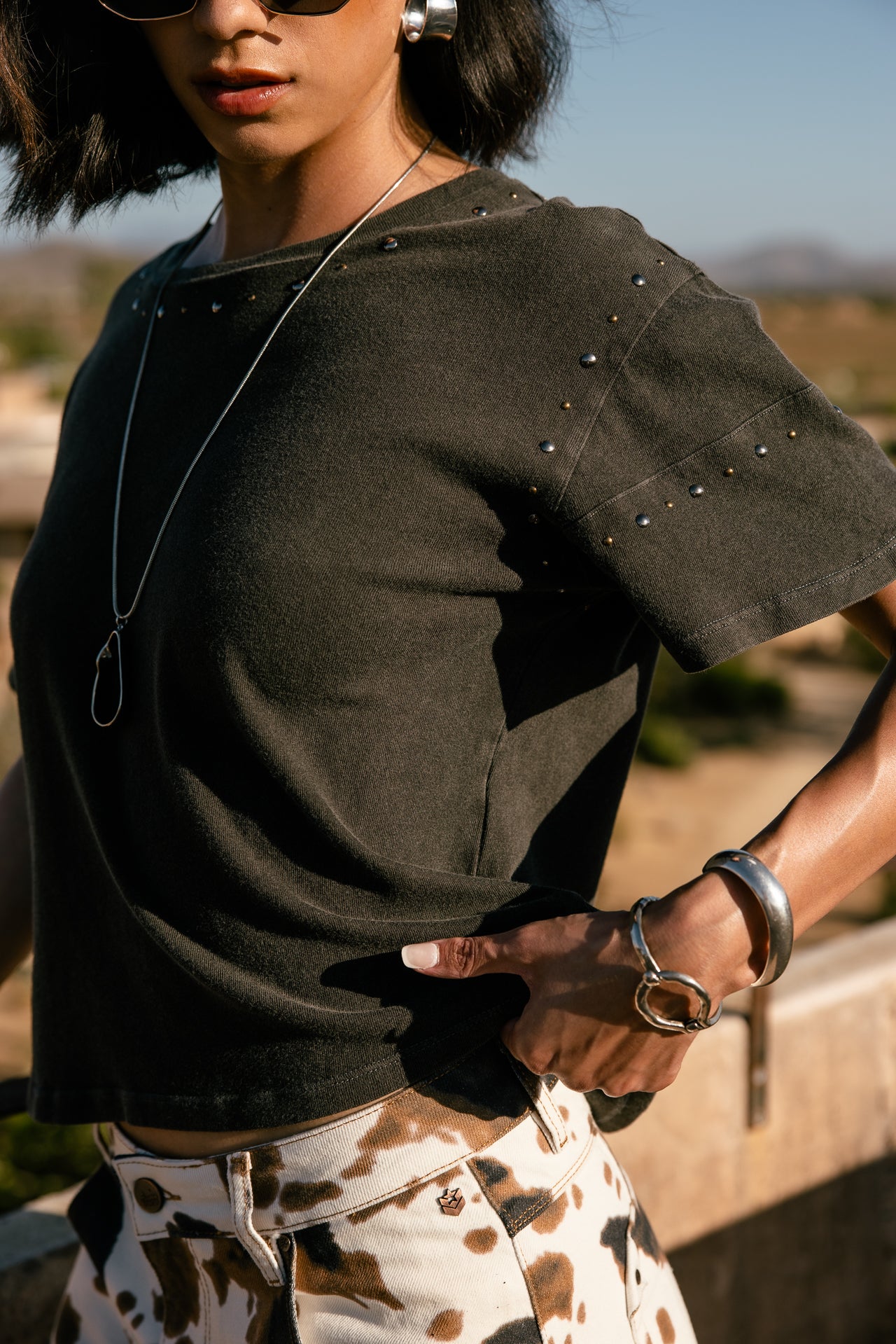 
              

T-Shirt détails cloutés Femme Typio Studs black | Freeman T. Porter
            