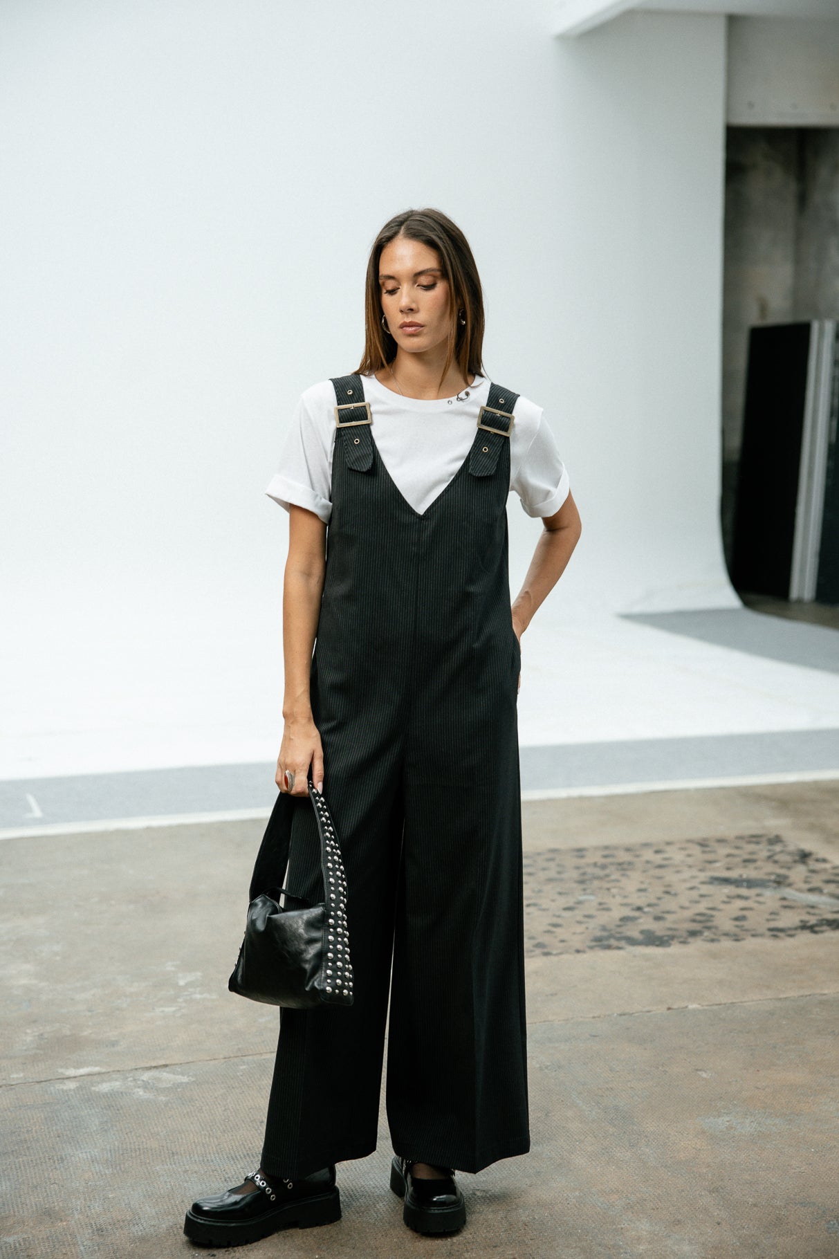 

Salopette flare Mujer Mariam Oficina black iris | Freeman T. Porter