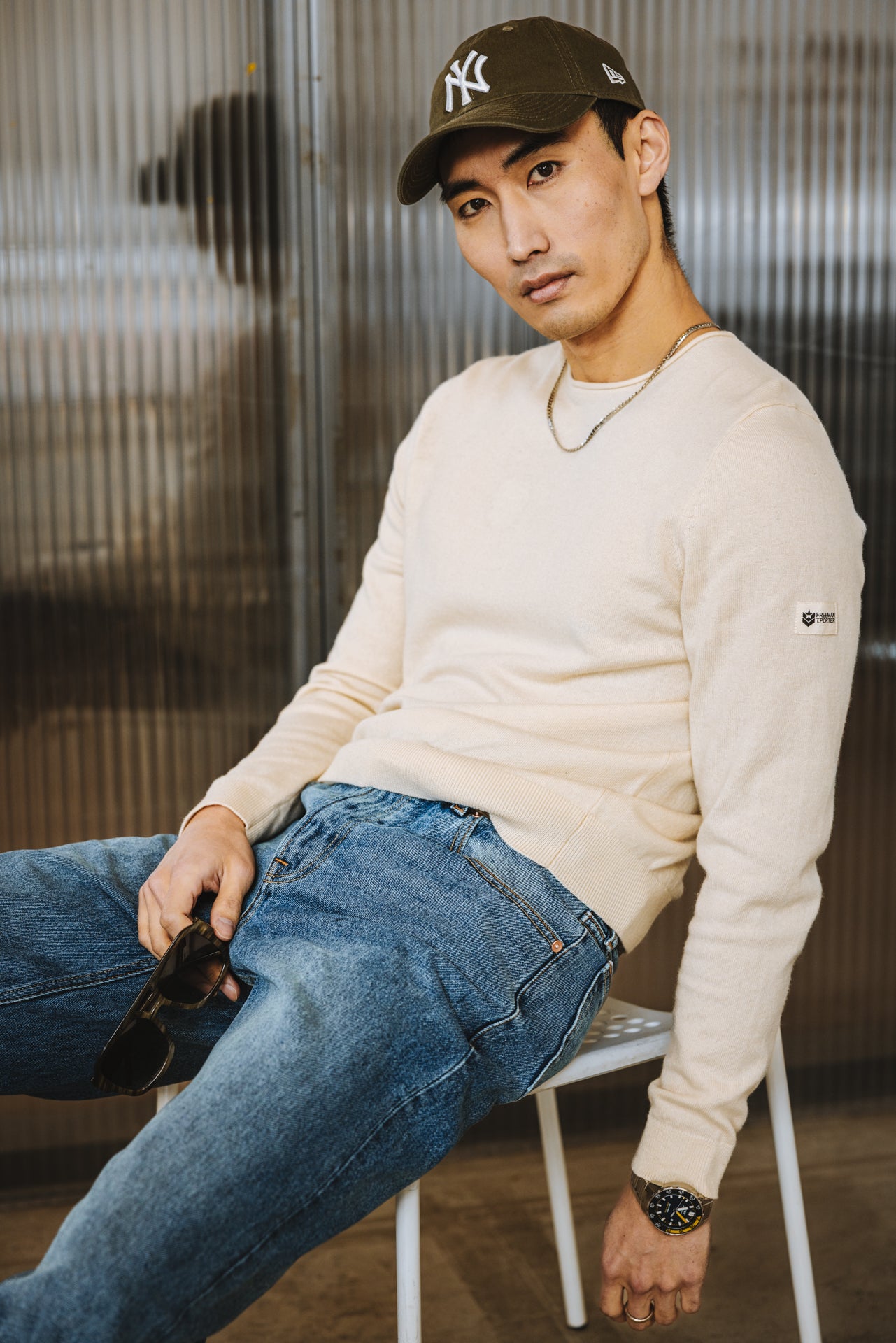 

Crew neck sweater Men Sonny Macau egret | Freeman T. Porter