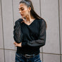 

Pull manches voile Mujer Laonie Zig Zag black | Freeman T. Porter
