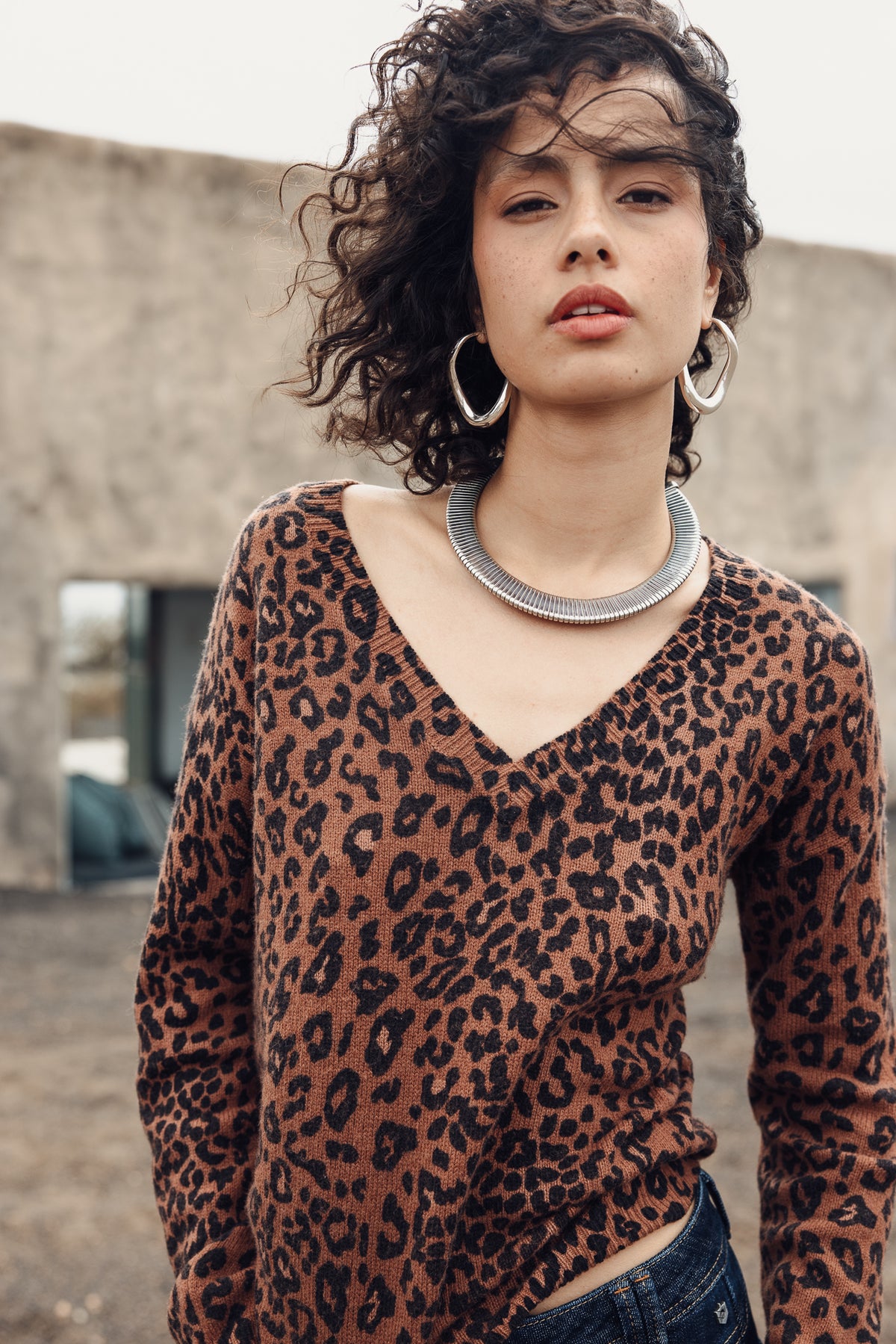 

Camisola com padrão leopardo Mulher Parina Deep Dye Leo brown sugar | Freeman T. Porter