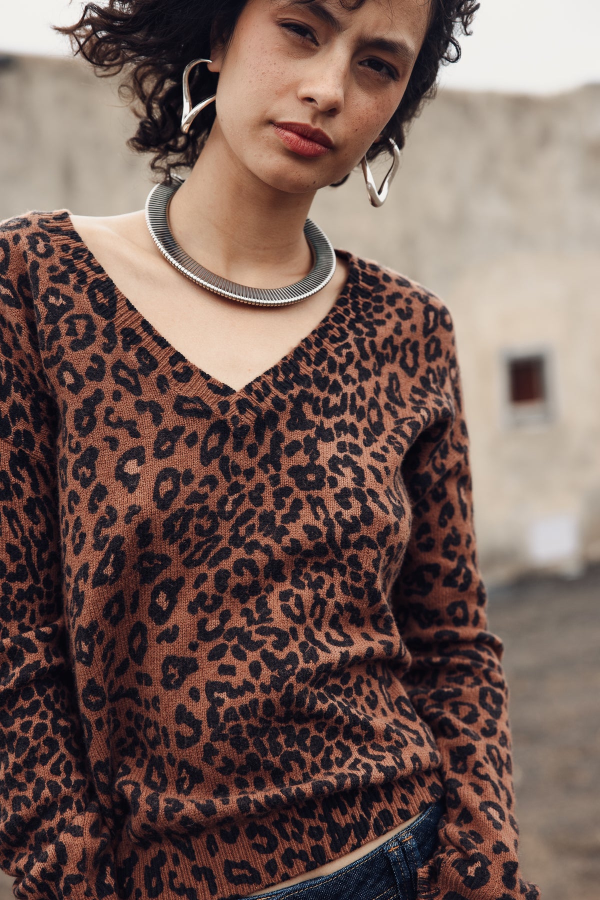 

Camisola com padrão leopardo Mulher Parina Deep Dye Leo brown sugar | Freeman T. Porter