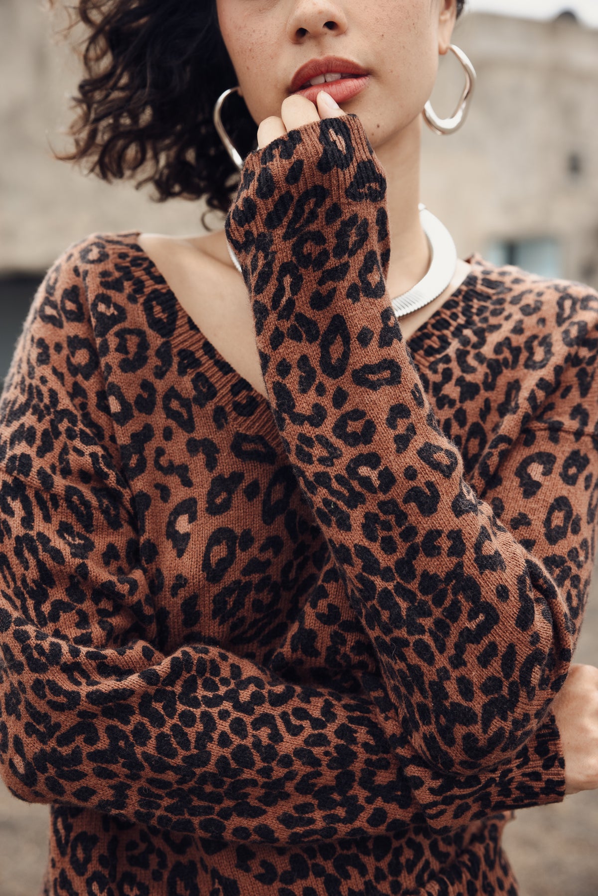 

Camisola com padrão leopardo Mulher Parina Deep Dye Leo brown sugar | Freeman T. Porter
