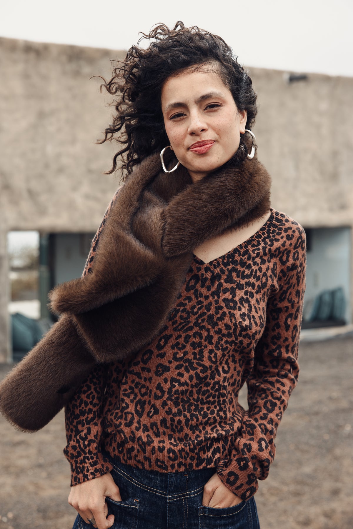 

Camisola com padrão leopardo Mulher Parina Deep Dye Leo brown sugar | Freeman T. Porter
