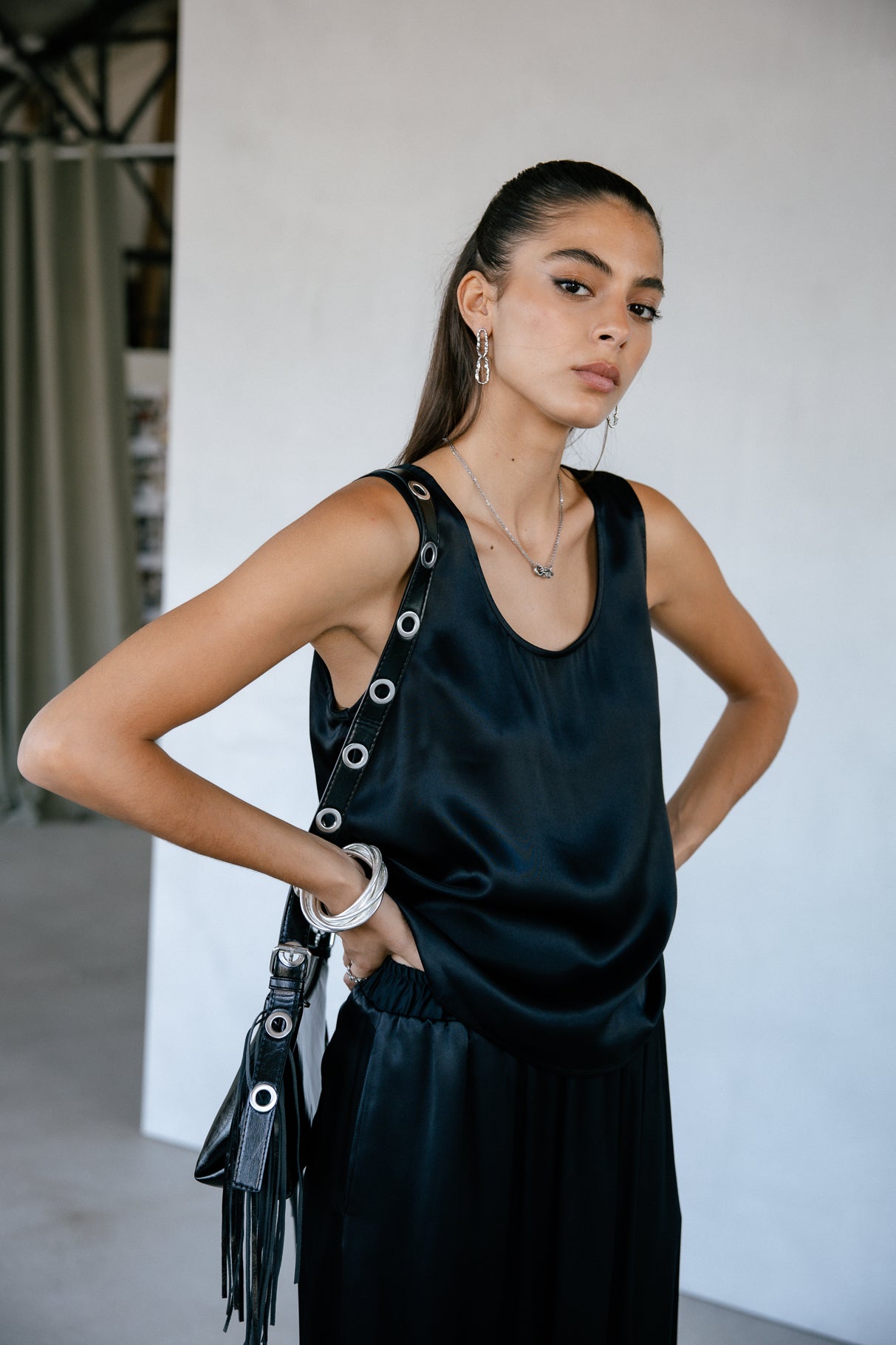 

Top sans manche Femme Dulcia Silk black | Freeman T. Porter