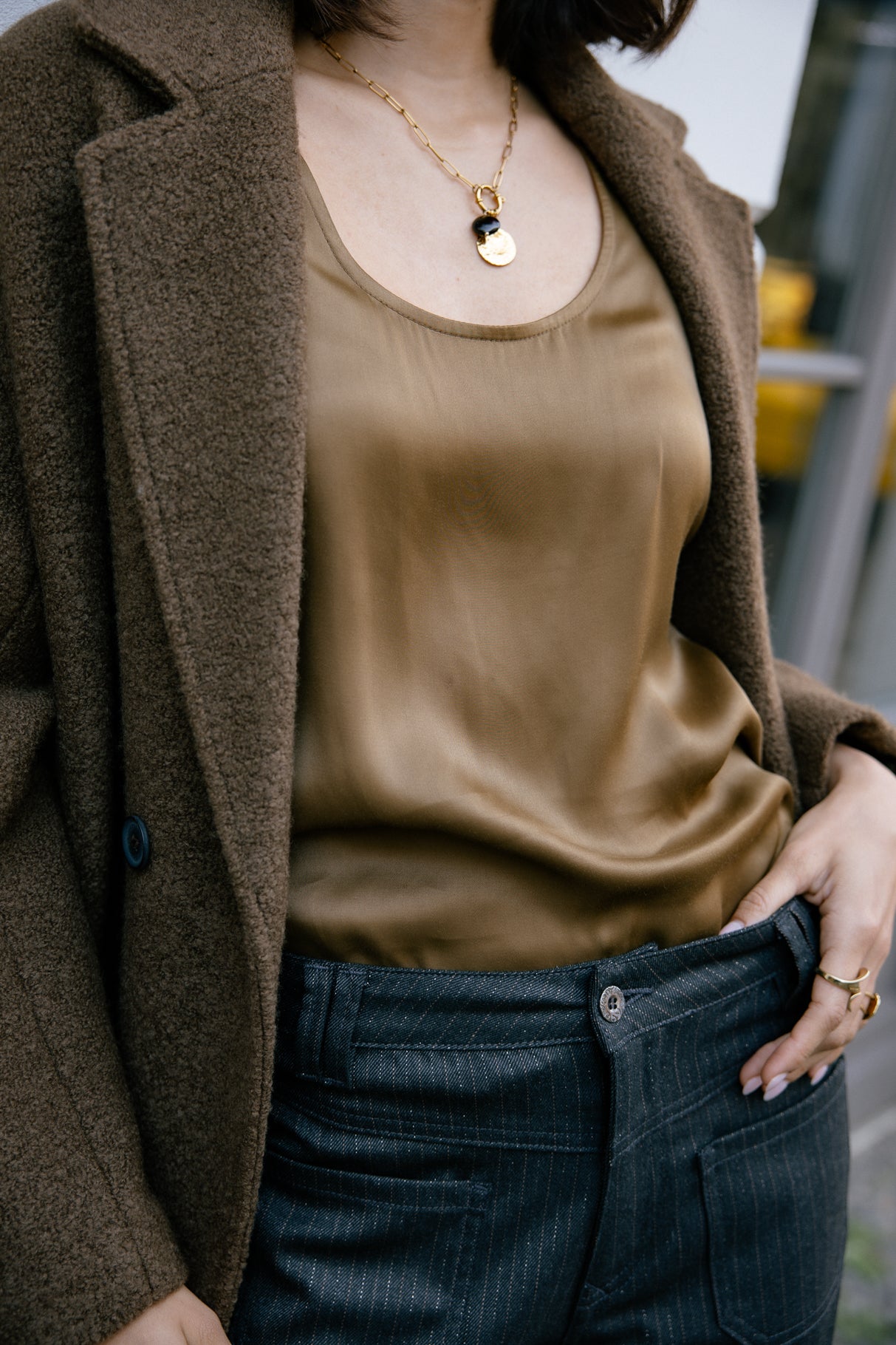 

Top sans manche Femme Dulcia Silk bronze | Freeman T. Porter