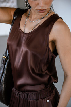 

Ärmelloses Top Damen Dulcia Silk hot chocolate | Freeman T. Porter