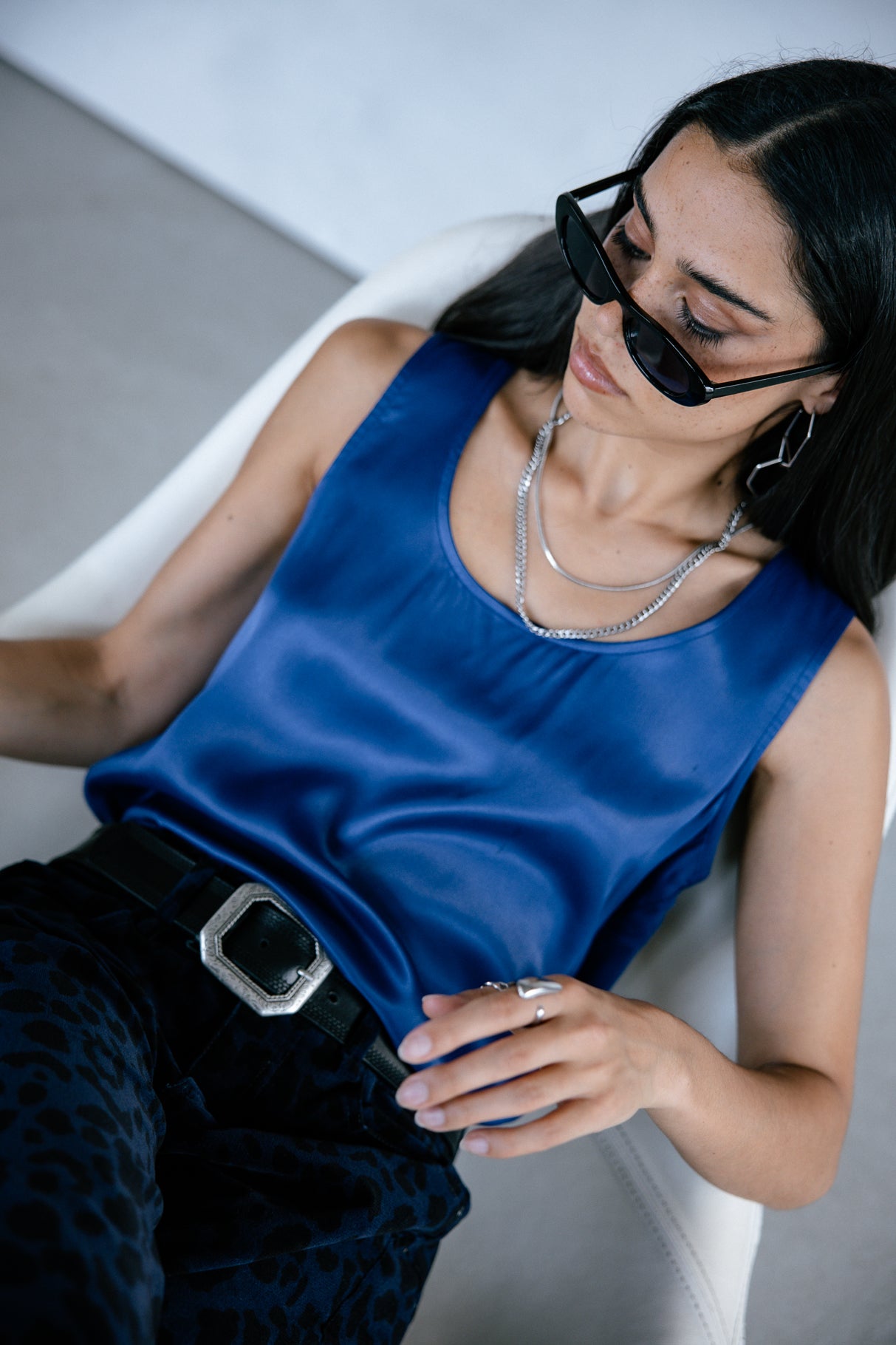 look femme bleu